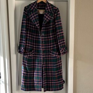 Pendleton Multicolor Plaid Wool Trench Coat size 4